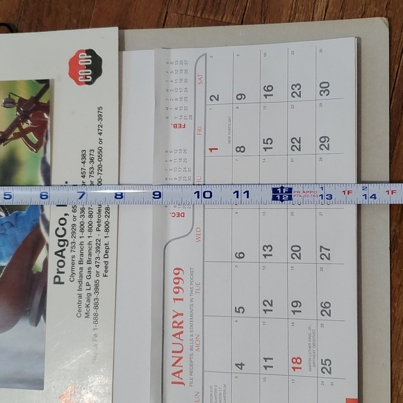 VTG Farm Tractor Calendar 1999 Wall Hanging Advertising ProAgCo Country Rustic - Picture 16 of 16